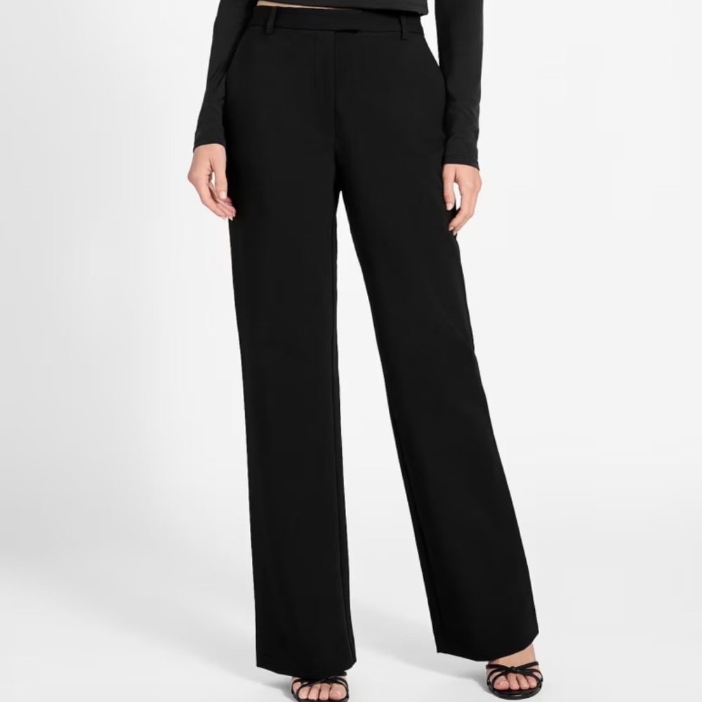 NWT GUESS Eco Emy Straight-Leg Black Dress Pants for Women
